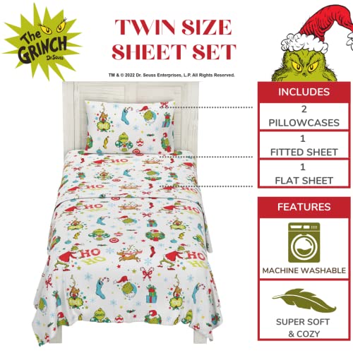 Franco-Grinch-by-Dr-Seuss-Holiday-Christmas-Bedding-Super-Soft-100-Cotton-Flannel-Sheet-Set-3-pcs-Twin-Official-Dr-Seuss-Product Franco Grinch by Dr Seuss Holiday Christmas Bedding Super Soft 100 Cotton Flannel Sheet Set 3 pcs Twin Official Dr Seuss Product