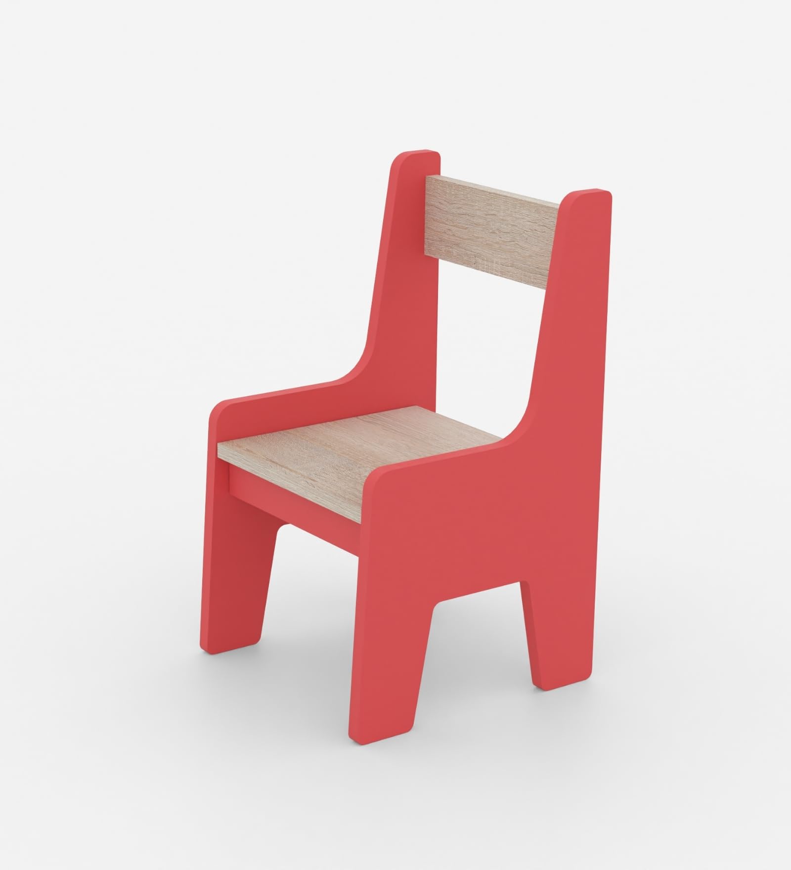 Boingg Topolino Engineered Wood Modern Toddler Activity Chair for Kids | Red | Compact Size | Sturdy & Ergonomic Design with Backrest | Age 2–6 Years | 50 kg Capacity-image-3