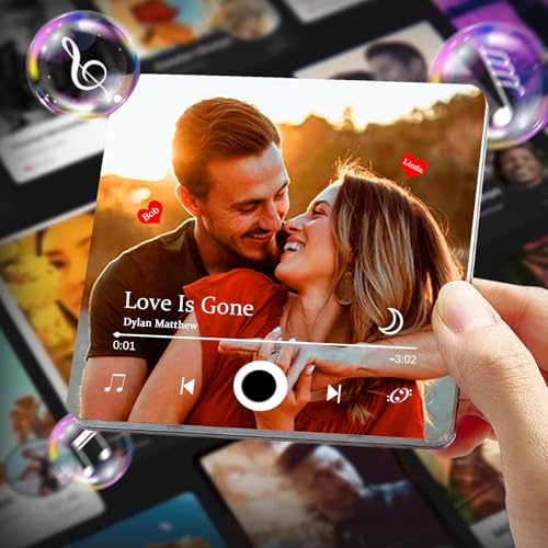 CCZUIML Custom Music Album Fridge Magnet with Photo– Personalized Music Player with Photo, Song & Album Cover – Unique Customizable Magnet for Refrigerator, for Couples, Music Lovers & Home Decor