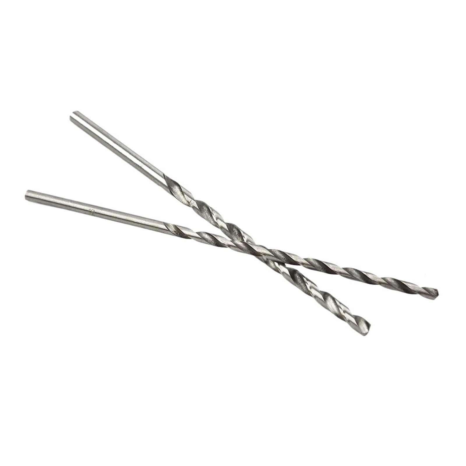 Punta elicoidale a gambo diritto Set di 10 punte da trapano in acciaio rapido HSS, fori da 2 a 5 mm, extra lunghe 150 mm, for trapani elettrici, macchine e utensili elettrici in alluminio.