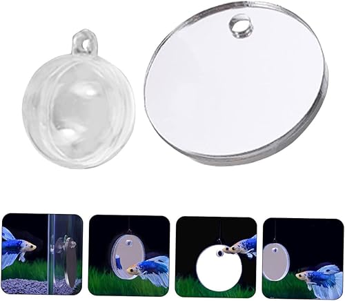 Miniatura 8 de Yardwe Betta Mirror Beta Fish Tank 1 juego de espejo de entrenamiento Betta espejo de doble cara de plástico acrílico transparente flotante Beta