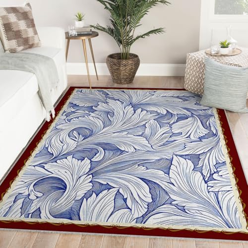 Carpette Salon 160x200 cm Légère et Résistante aux Taches Acanthe