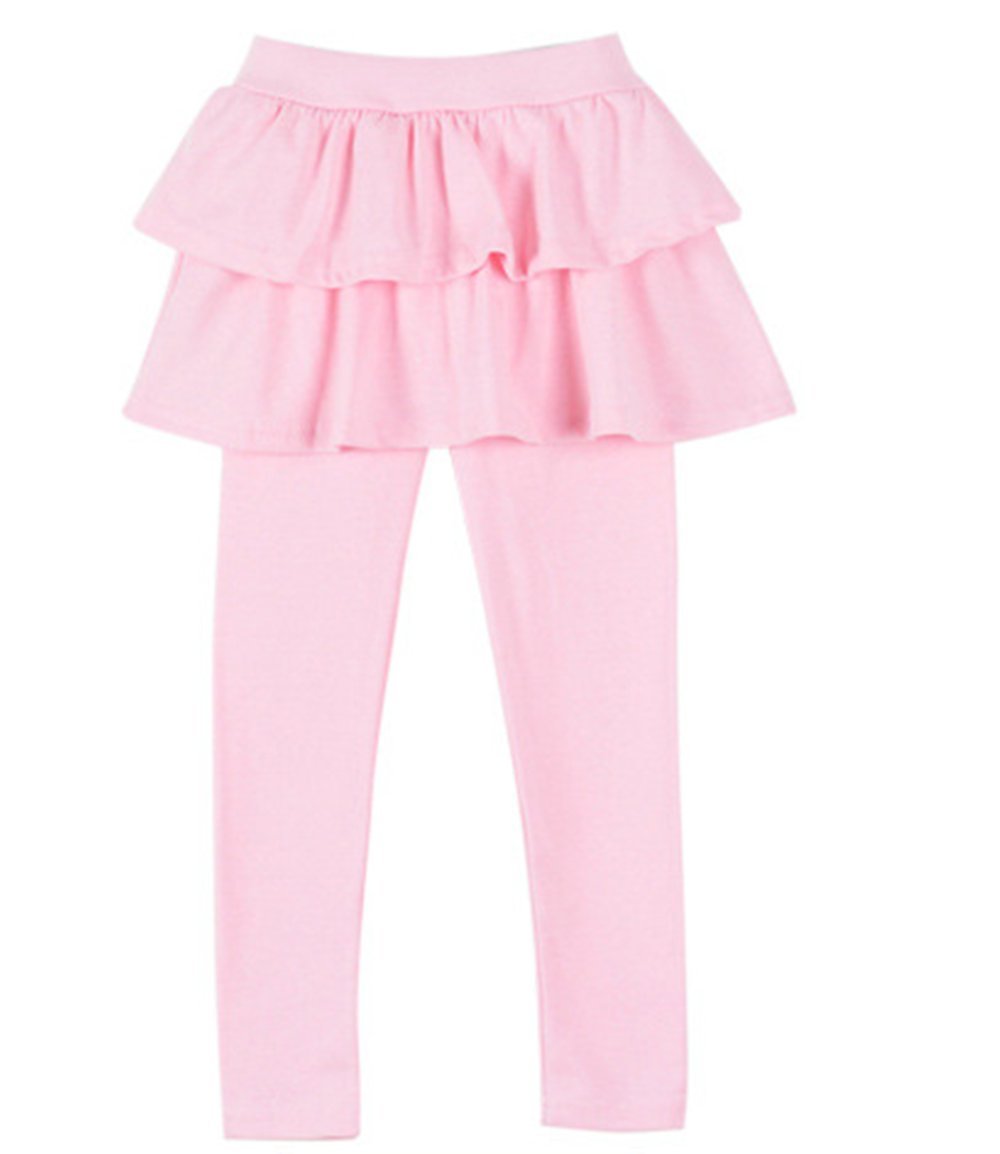 Face Dream Leggings sin pies para niñas pequeñas con minifalda con volantes, falda elástica de algodón para niños pequeños de 1 a 10 años