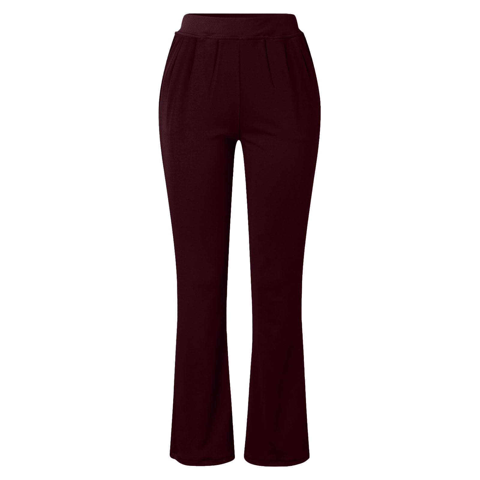 HAOLEI Pantalones Mujer Vestir,Pantalones Acampanados de Cintura Alta para Mujer Slim Fit Pantalones Acampanados Cómodos de Pierna Rectos Pantalón Largo Trabajo con Bolsillos Pantalones Casuales