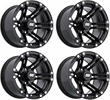 GTW Specter 12 Inch Aluminum Golf Cart Wheel 12x7 | 4-4 Bolt | 3:4 Offset | Set of 4 (Matte Black)