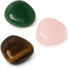 Felicidade Pochette de 3 Minéraux Bien-Être – Pierres Naturelles Énergétiques – Kit Découverte en Lithothérapie pour Équilibre, Protection & Harmonie – Idée Cadeau Zen & Méditation