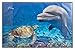 Produktbild Idena 14017 - Schreibunterlage aus Kunststoff mit zwei Einstecktaschen, Delfin, ca. 68 x 44 cm, für Kinder und Tierliebhaber, Zubehör für Büro, Kinder- und Arbeitszimmer, abwaschbar