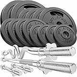 SCHRAUBVERSCHLÜSSE fixieren die Gewichte auf der Hantelstange und verhindern Wackeln oder Abrutschen der Scheiben