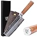 YOUSUNLONG Cuchillo de Nakiri forjado de 6.5 pulgadas / Cuchilla de verduras-Japonesa VG-10 67 capas Mango de madera de nogal ergonómico de acero de Damasco-Hoja negra SL-DK1029W