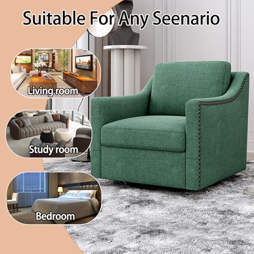 Sillón giratorio verde con estructura metálica miniatura 6