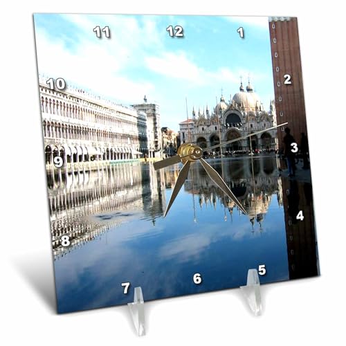 3 d Rose LLC Piazza San Marco photo 3dRose LLC Piazza San Marco Venezia Italy Desk Clock, 6 by 6-Inch