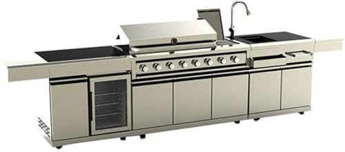 SHT Gas BBQ Grill Outdoor Kitchen | Stainless Steel, Side Burner