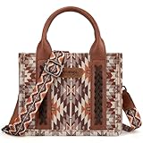 Montana West x Wrangler Mini Tote Bag for Women Small Western Crossbody Purse Aztec Top Handle Handbags AR-WG2213-8866SBR