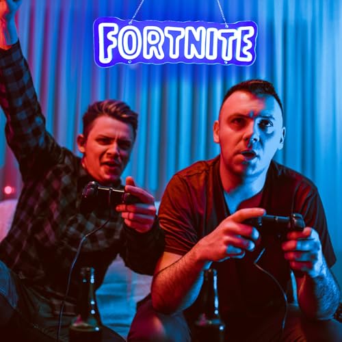 Image of Gamer Neon Sign, Shooting Game Neon Signs for Wall Decor - 10 Level Bright Blue LED Light, Gaming Room Decor for Teen Boys Gift Ideas, 16.93x5.07in Acrylic, USB Powered, Perfect Gifts for Game Fans