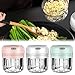 Stecto T.Y.G.F Mini Hachoir Électrique, 100ML Électrique Robot Culinaire Portable avec 3 Lames Tranchantes Hachoir Alimentaire Processeur de Hachoir pour Aliments pour Bébé, Viande, Oignon