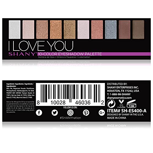 Shany I Love You Travel Eyeshadow Palette - 10 Nude Eye Shadows In Mini Makeup Palette With Blendable Matte And Shimmer Shades And Mirror #TOP2