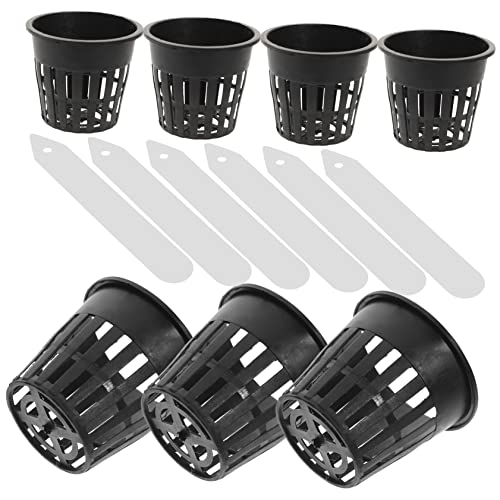 Kisangel 1 Juego Cesta De Cultivo Hidropónico Macetas De Jardineria Ollas De Plántulas Jardinera De Plastico Suministro De Jardín Maceta De Jardín Maceta con Drenaje PP、PVC Black