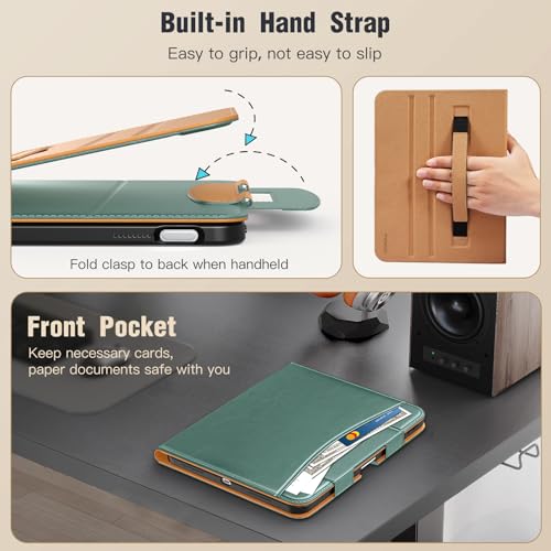 MoKo for iPad A16 Case 11-inch, iPad 11th/10th Generation Case (2025/2022) with Pencil Holder & Pocket, Premium PU Leather Folio Stand Cover, Multiple Viewing Angles, Green by MoKo - Image 7