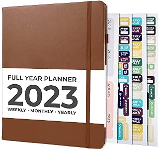 Little More Dated Monthly & Weekly Planner 2023  January to December  Premium Organizer Notebook & Productivity Journal  Includes Productivity & Calendar Stickers in Gift Box  Brown