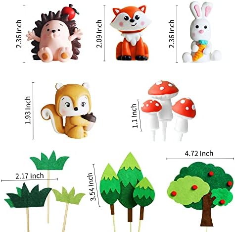 JeVenis Luxury Woodland Animals Party Supplies Woodland Baby Shower Cake Decoration Woodland Woodland Animals Cake Decoration Forest Animals Cake Decoration Hedgehog Squirrel Fox Cake Decoration