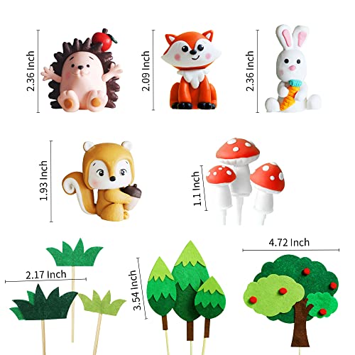 Laventy 17 Pcs Luxury Woodland Animals Party Supplies Woodland Baby Shower Cake Decoration Woodland Baby Shower Decoration Woodland Animals Cake Decoration Forest Animals Cake Decoration #TOP2
