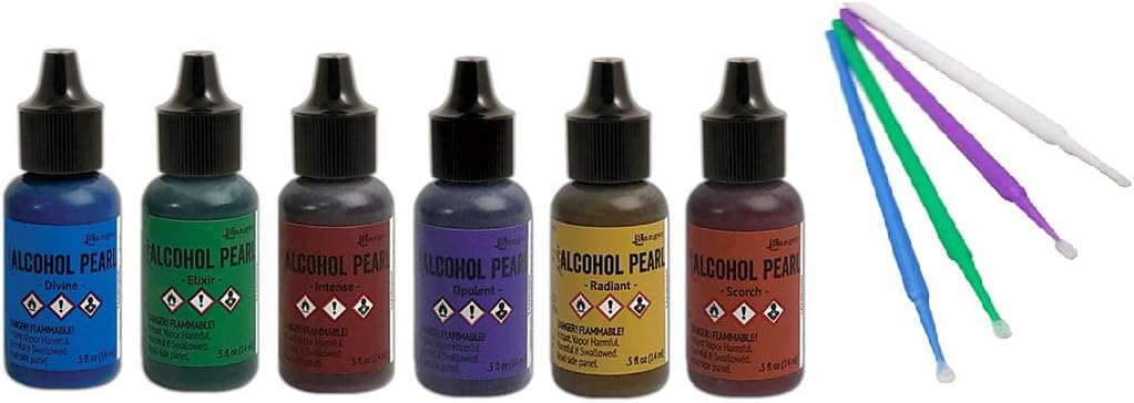 Ranger Tim Holtz Alcohol Pearl Bundles with PTP Flash Deals Detail Sticks (Mega 18 Complete Set)