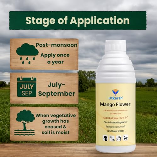 Image of Utkarsh Mango Flower - Paclobutrazol 23% SC, Plant Growth Regulator | Enhances Flowering, Controls Shoot Growth & Improves Fruit Size & Quality | 10 Litre