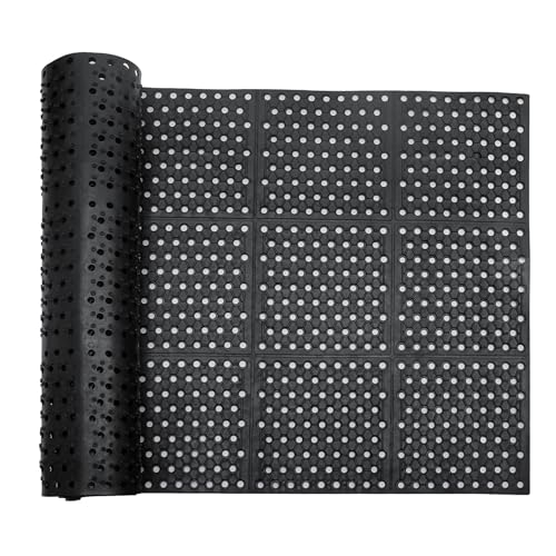 uyoyous Rubber Floor Mat with Drainage Holes 82.67"x35.43" Resistant Anti-Fatigue Commercial Floor Mats with Non-Slip Backing Heavy Duty Rubber Drainage Mat for Industrial Kitchen