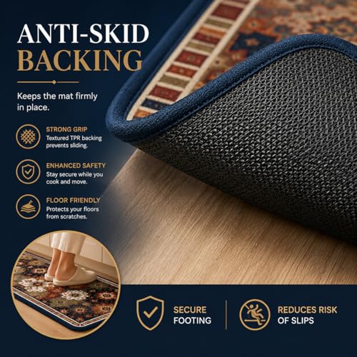 Image of Gvnd 2 Pcs Kitchen Mats, Waterproof Memory Foam Kitchen Rugs, Standing Desk Mat Floor Mats, Comfort Runner Rug Carpets for Kitchen Floor, Sink