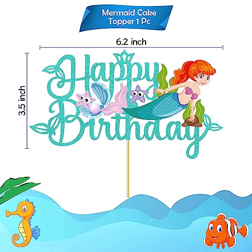 Image of Party Propz Mermaid Cake Topper - Huge Mermaid Theme Cake Topper for Girls, Mermaid Cake Toppers, Cake Toppers for Cake Decoration, Mermaid Cutouts, Mermaid Decoration for Birthday Girls