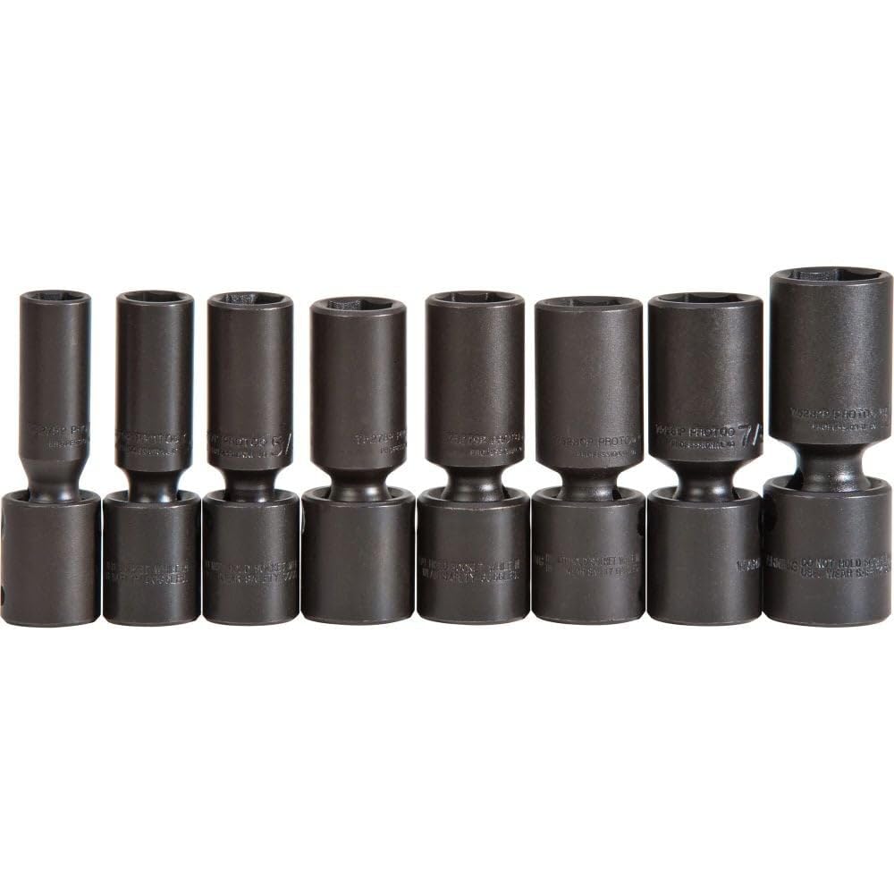 Impact Socket Set, 1/2 In Dr, 8 pc
