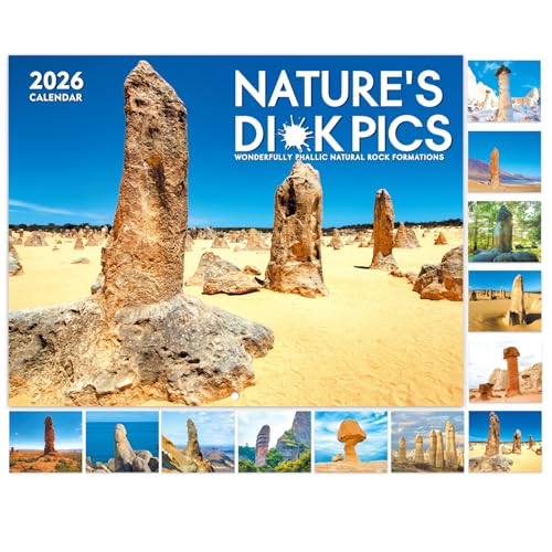 Gag Gifts - Funny 2024 Wall Calendar, 2024 Calendar with Thick Paper, 8.5" x 11" (Open), Jan. 2024 - Dec. 2024, Best for White Elephant Gag Gifts - Nature's Di*ks