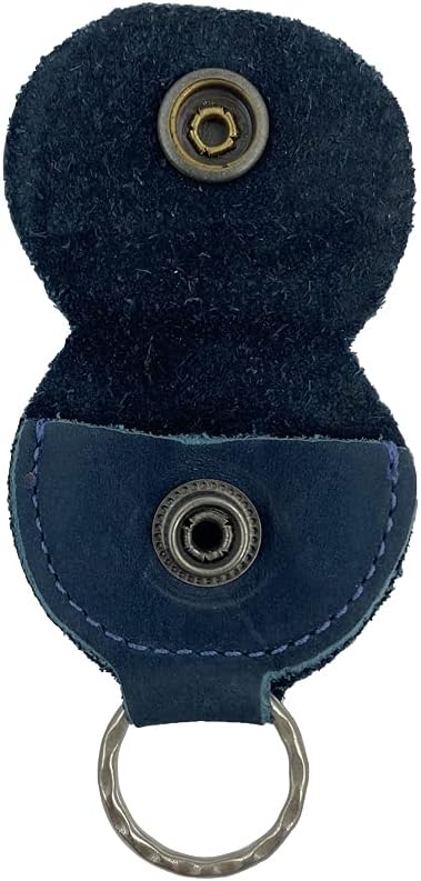 Hide & Drink, Rustic Leather Guitar Pick Holder, Keychain Key Organizer, Handmade Includes 101 Year Warranty (Blou Reed)