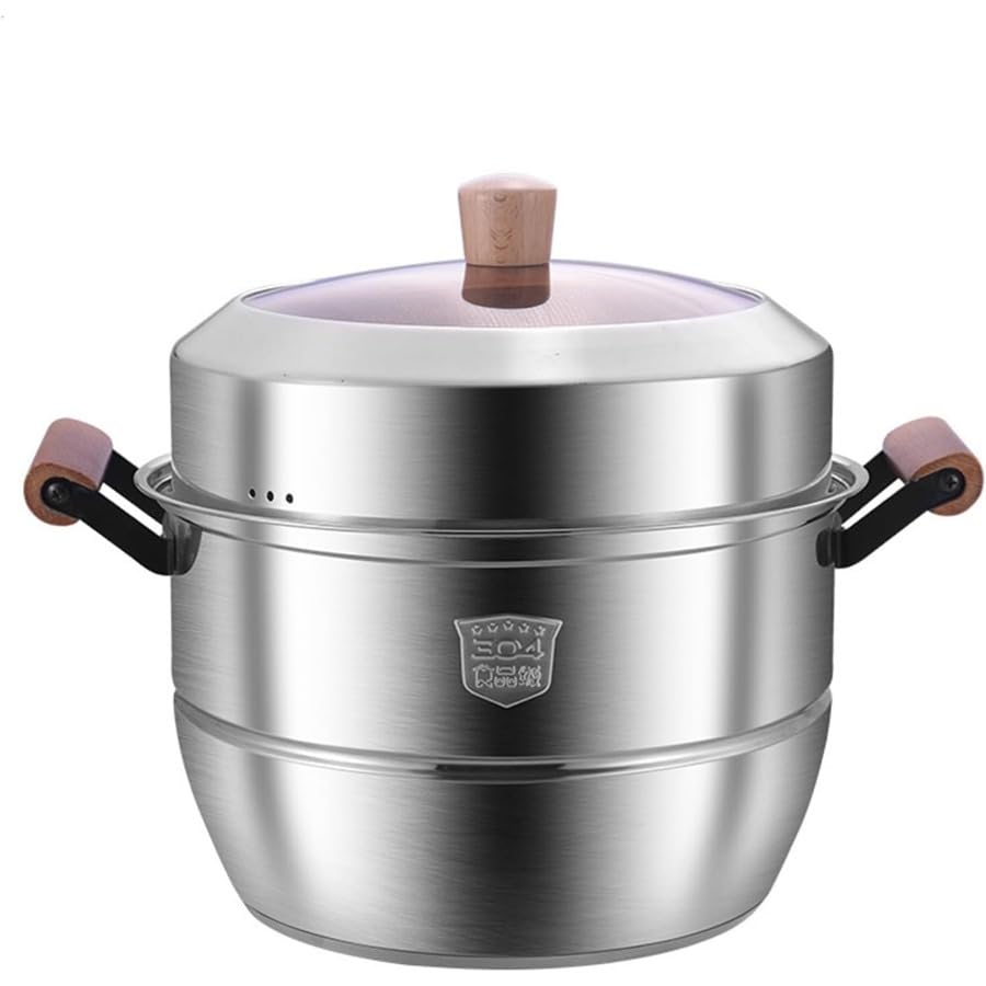 Couscoussier induction 34cm en inox avec couvercle en verre