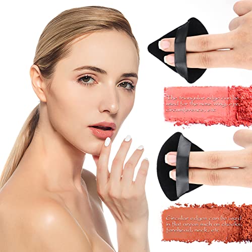 12 Pieces Black Triangle Powder Puffs, Soft Makeup Velour Powder Puffs Cotton Setting Powder Sponge For Pressed Powder Loose Powder Face Cosmetic Foundation Sponge Mineral Powder Wet Dry Makeup #TOP4