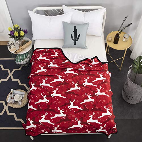 DANNI Christmas Blanket on Beds Velvet Plush Throw Blanket for Kids Adults Bedspread Sofa Cover Thick Quilt Warm Cover Blanket 1pcs (150x200cm)