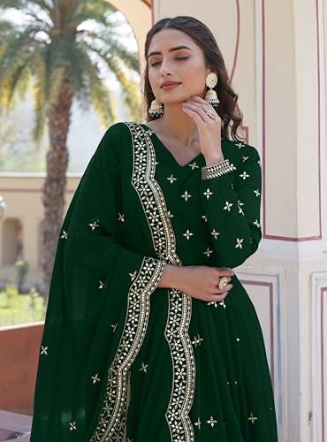 Image of Fashion Basket Faux Georgette Sequins Anarkali Dress for Women