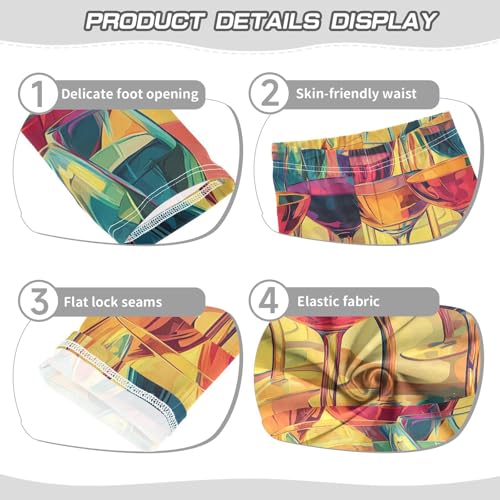 Boccsty Colored Wine Glasses Girls Leggings Kids Yoga Pants Dance Active Tights 4T3