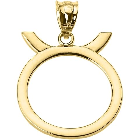 10K Yellow Gold Taurus Zodiac Astrological Sign Charm Personalized Pendant