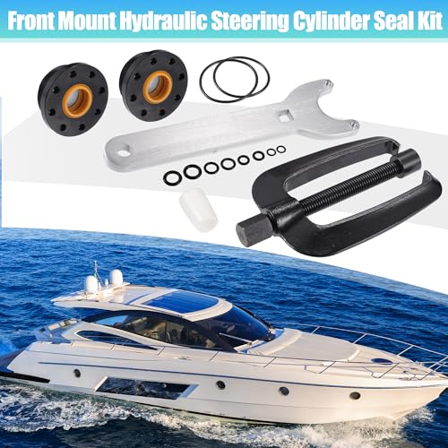 Image of uxcell 1 Set Front Mount Steering Cylinder Seals with Wrench for HC5340 HC5341 HC5342 HC5343 HC5344 HC5345 HC5346