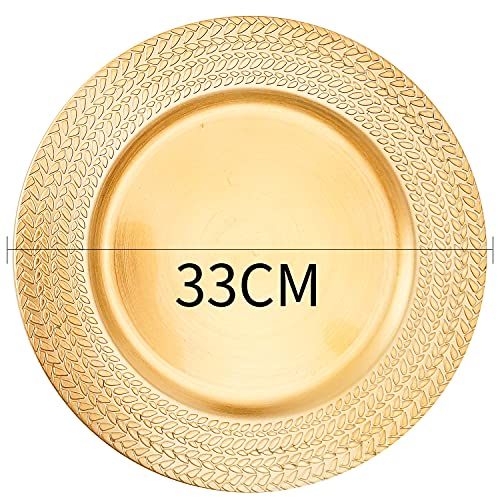 Platos Desechables Dorados Plástico Set x12 13 Pulg miniatura 6