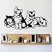 Zykang Dekoracyjne winylowe koty grupa pocałunek naklejki ścienne sztuka design kot tatuaż ścienny zdejmowana naklejka zwierzę do pokoju dziecięcego 58 cm x 31 cm - 58 cm x 31 cm x 31 cm _ 3