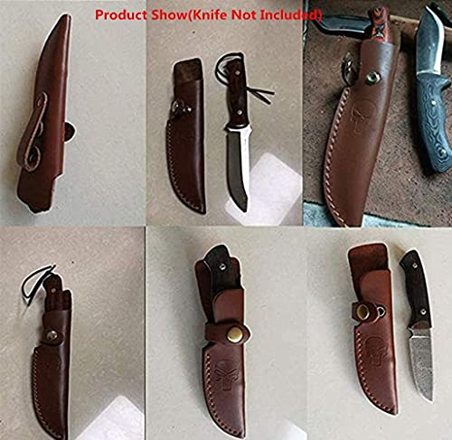 Aibote Fixed Blade Knife Sheath With Belt Loop Hunting Holster Carrying Knives Leather Holder Sheaths Case Scabbard Pouch Bag Pocket Edc Camping Outdoor Tool(B-Medium) #TOP4