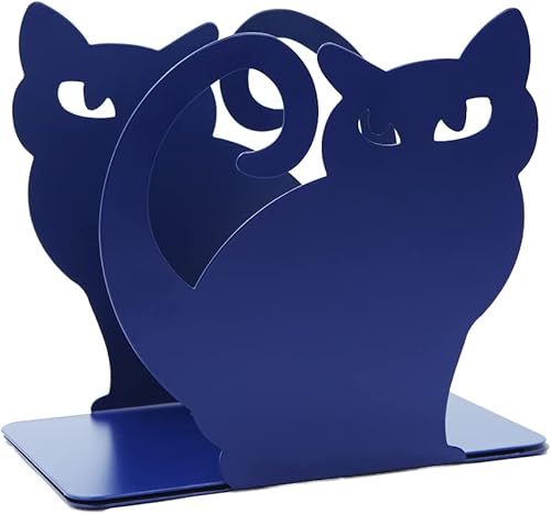 Miniatura 6 de Lindo y encantador gato persa antideslizante de hierro grueso sujetalibros organizador de libros para biblioteca, escuela, oficina, hogar, estudio,
