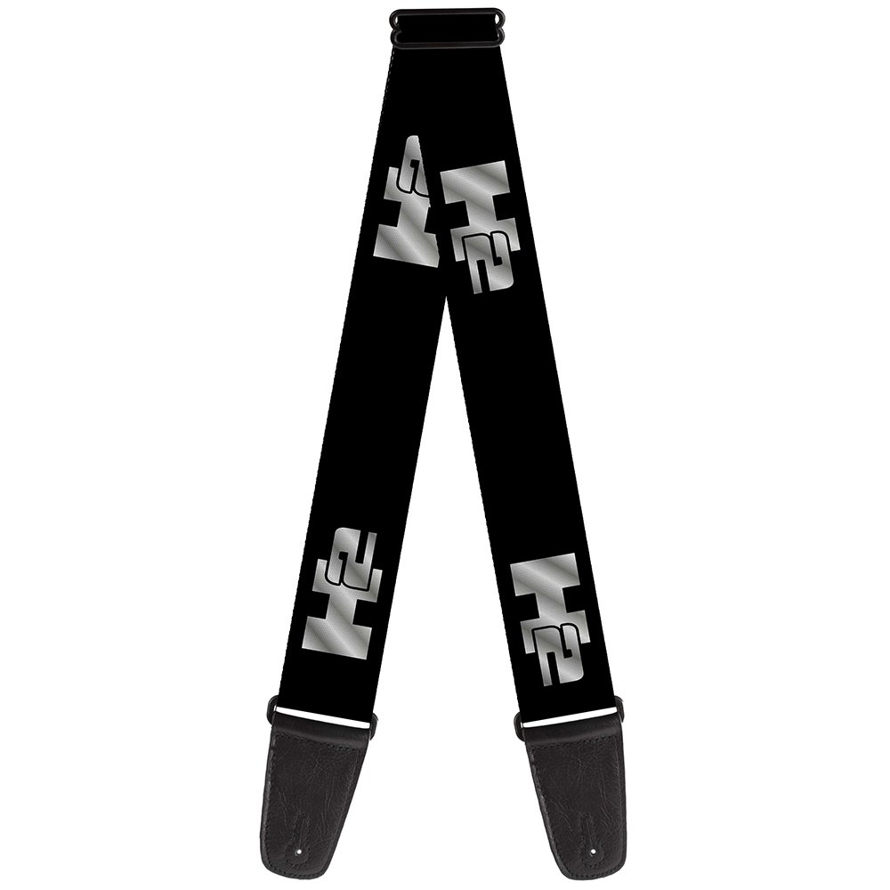 Buckle-Down GS-WH2001 Guitar Strap - "H2 Black/Silver REPEAT Logo"