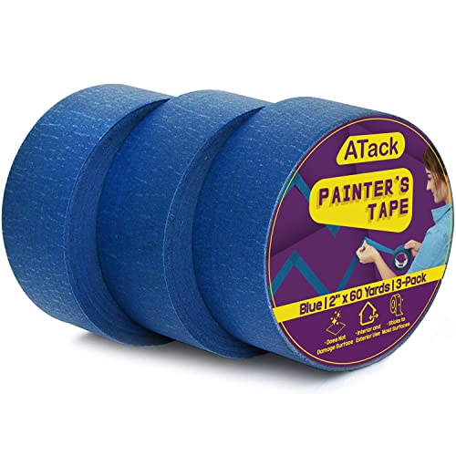 Ruban de masquage bleu large ATack pour peinture sur mur lisse et texturé