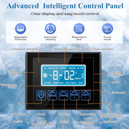 Image of Commercial Ice Maker Machine 715 Lbs /24H with 400LBS Large Storage Bin Ice Ready in Air Cooled Clear Cube Ice for Bar Business Cafe ETL(715 Lbs /24H)