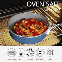 Mosiech Blue 10 Piece Ceramic Cookware Set | Pots Pans for Family Meals — image 6