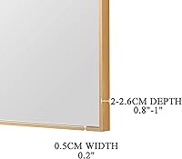Vista 5 de Bonverre Espejo rectangular de pared de 30 x 48 pulgadas, espejo rectangular con marco de aluminio para baño, tocador, dormitorio, sala de estar
