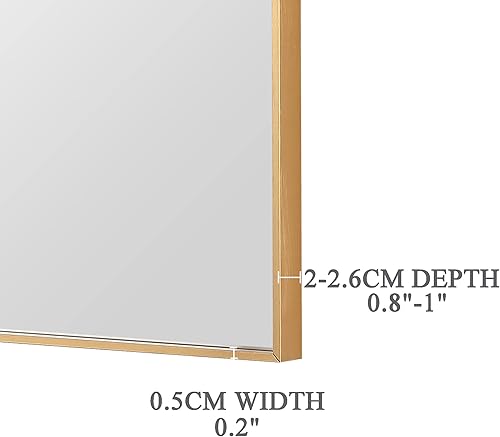 Miniatura 8 de Espejo rectangular de pared de 20 x 30 pulgadas, espejo rectangular con marco de aluminio para baño, tocador, dormitorio, sala de estar, entrada,